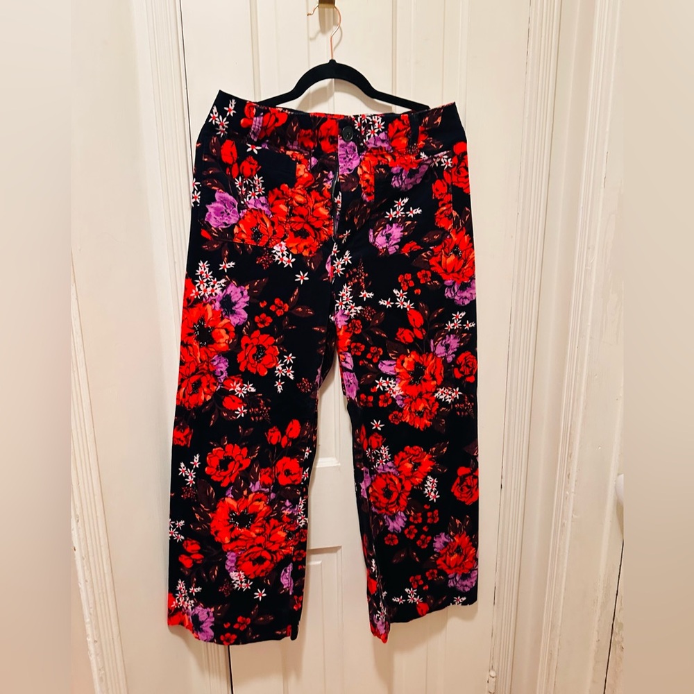 Anthropologie velvet wide legs pants